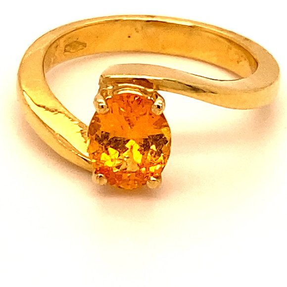 Mandarin Spessartine 1.85ct Solid 18K Gold Ring - Picture 1 of 6